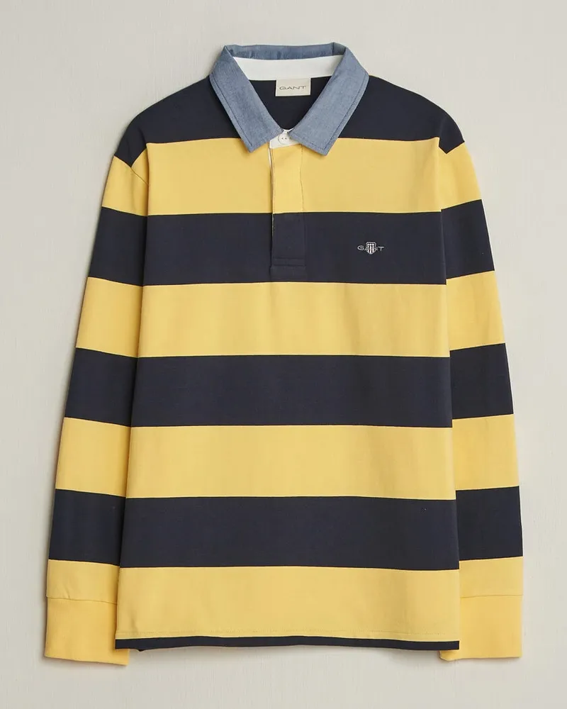 Gant Chambray Striped Heavy Rugger Banana Yellow Gelb