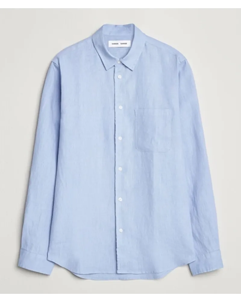 Samsøe & Samsøe Liam Leinen Shirt Brunnera Blue Blau