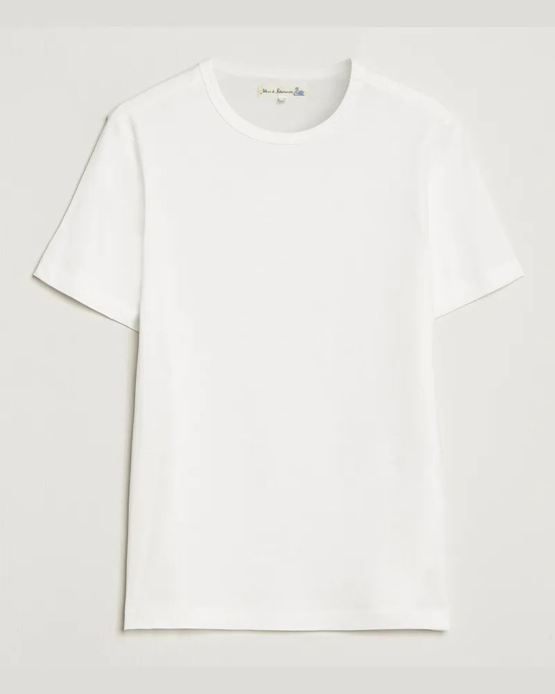Merz b. Schwanen 1950s Classic Loopwheeled T-shirt White Weiß