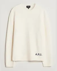 A.P.C. Edward Merino Woll Sweater Ecru Weiß