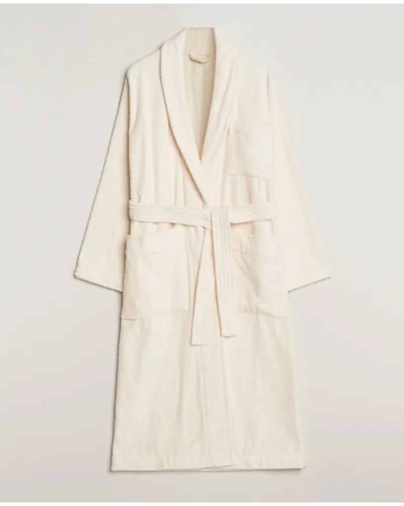 TEKLA Organic Terry Bathrobe Ivory Weiß