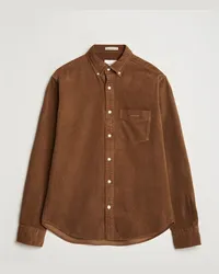 Gant Regular Fit Corduroy Shirt Brown Melange Braun