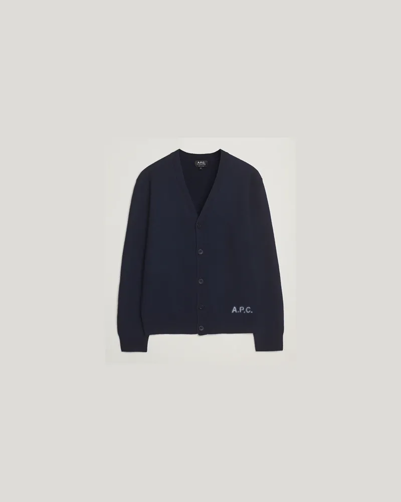 A.P.C. Kenny Wool Knitted Cardigan Dark Navy Blau