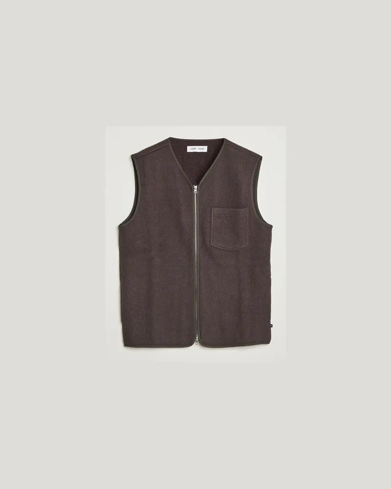Samsøe & Samsøe Hannes Boiled Wool Vest Turkish Coffee Braun