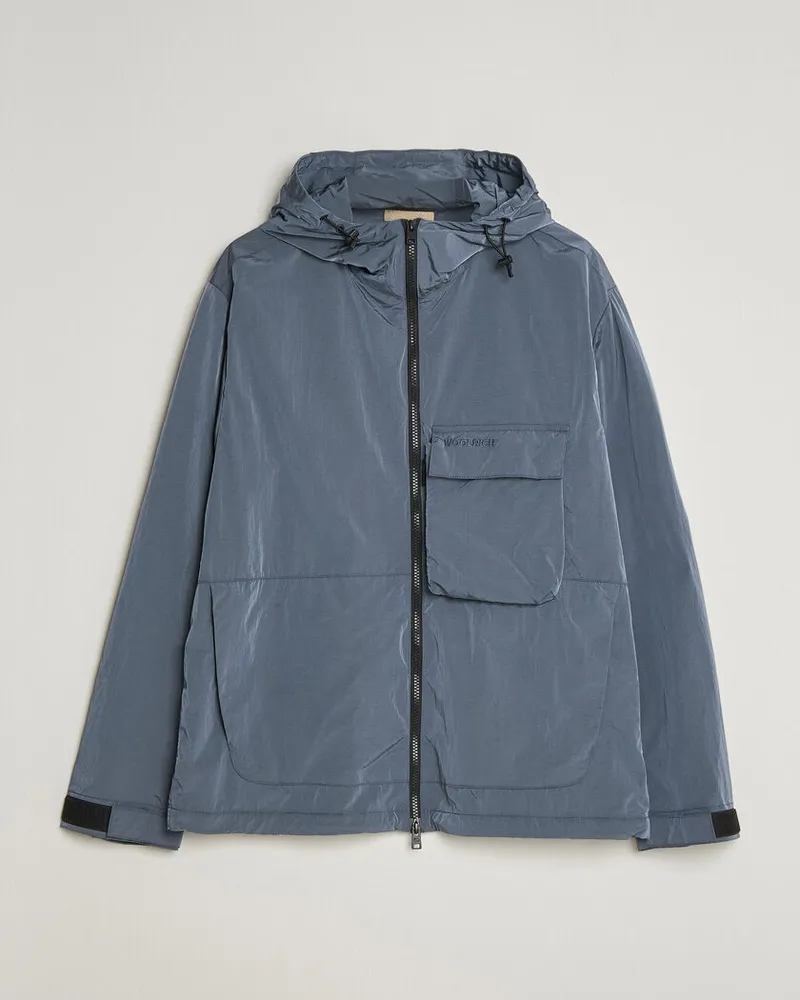 Woolrich Shiny Nylon Hooded Jacket Grisaille Grau