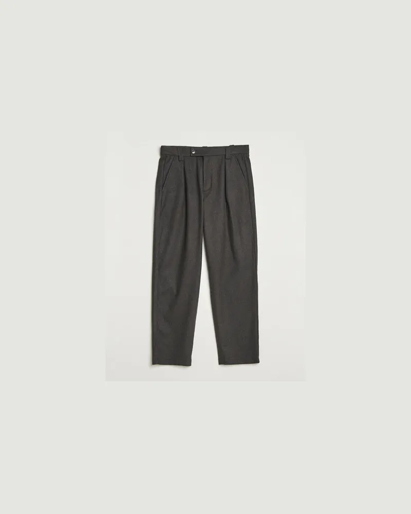 A.P.C. Renato Wool Flannel Trousers Dark Brown Braun
