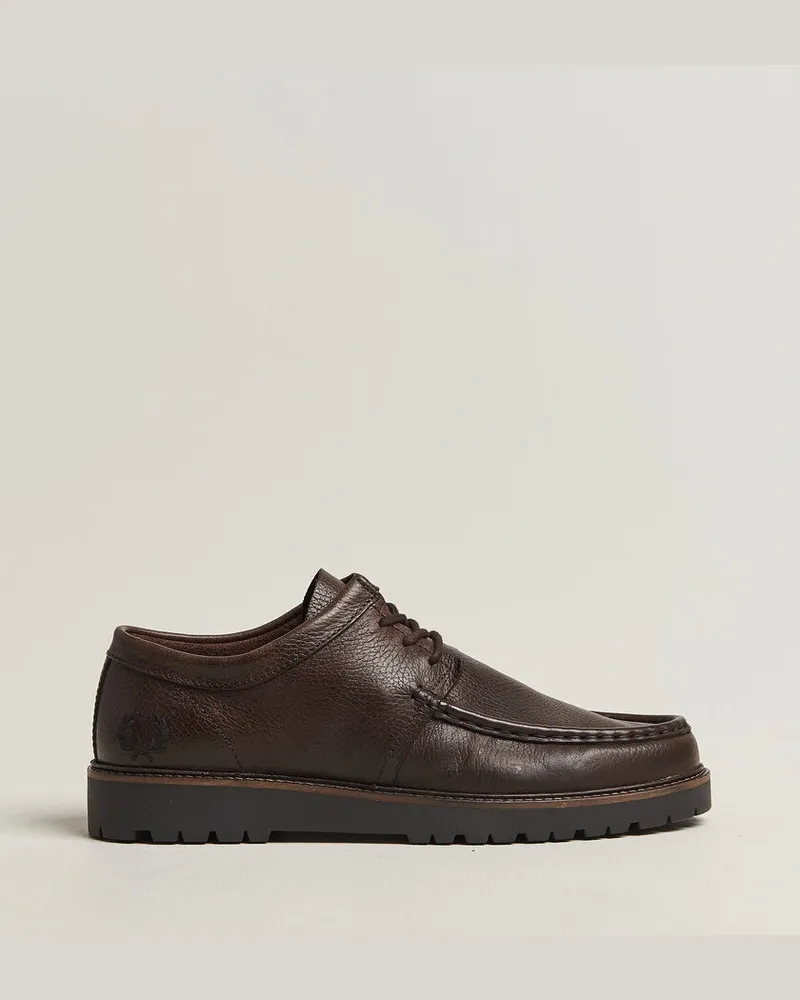 Fred Perry Kenny Grained Leather Derby Rich Brown Braun
