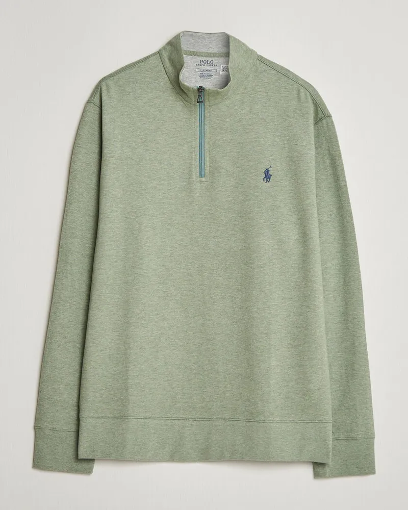Ralph Lauren Double Knit Half Zip Greenery Heather Grün