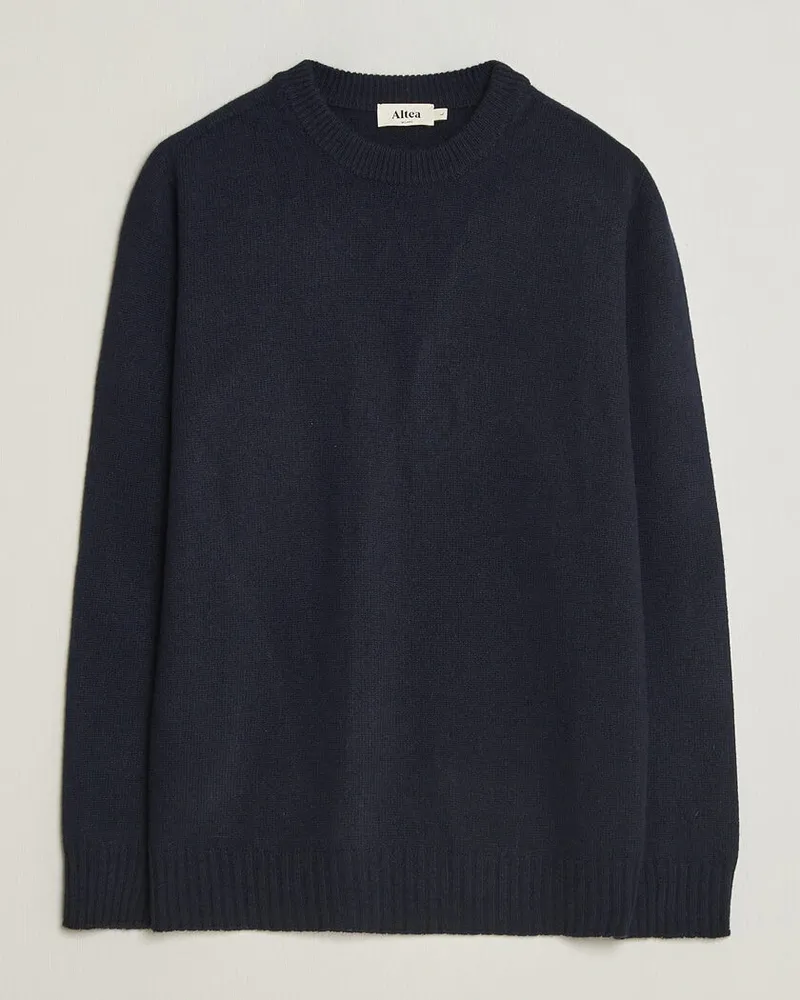 Altea Wool/Cashmere Crew Neck Pullover Navy Blau