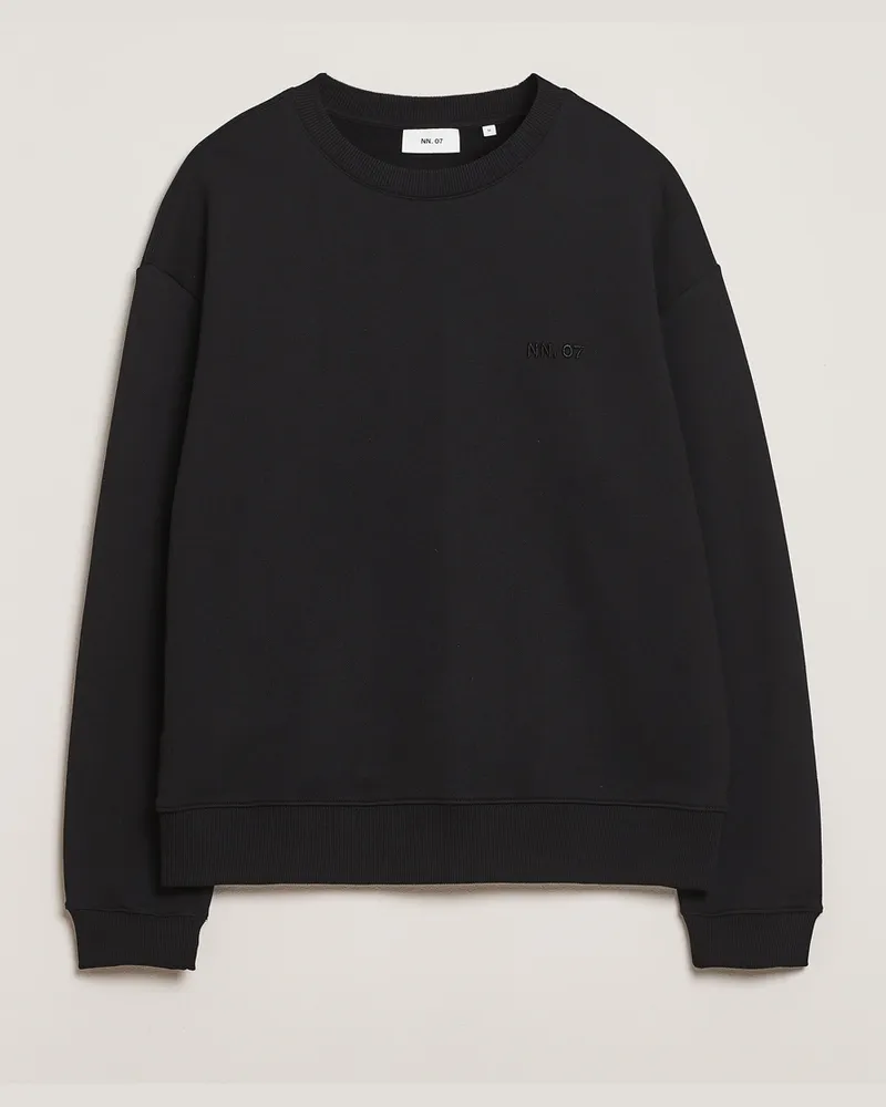 NN 07 David Crew Neck Sweatshirt Black Schwarz