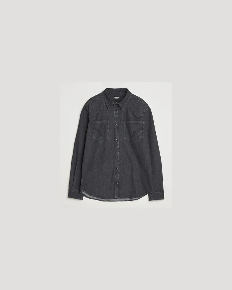 Dondup Pocket Denim Shirt Washed Black Schwarz