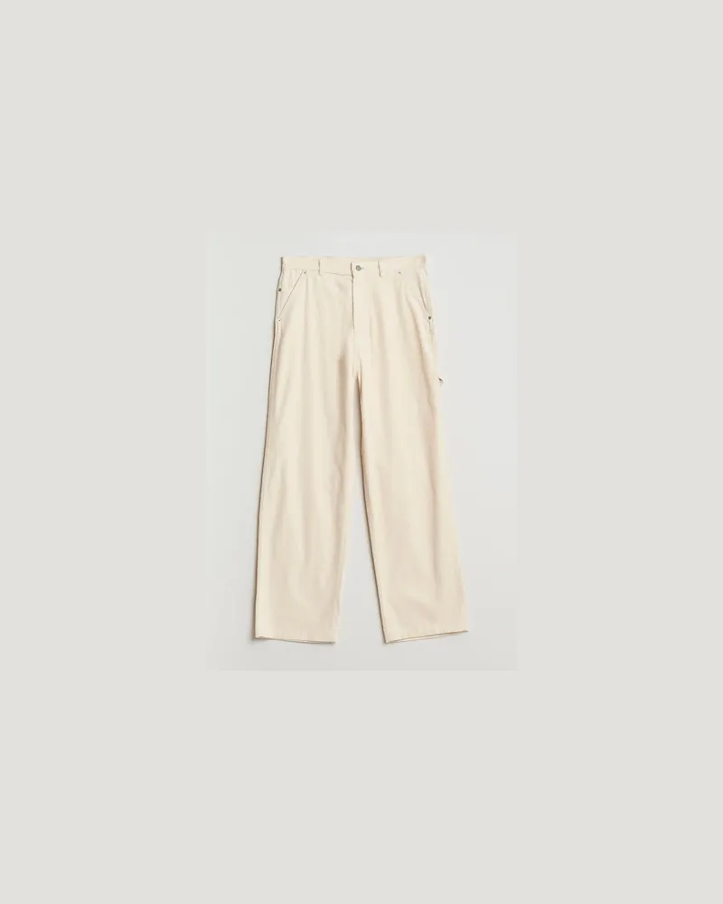 Drôle de Monsieur Baggy Corduroy Workwear Pants Ecru Weiß