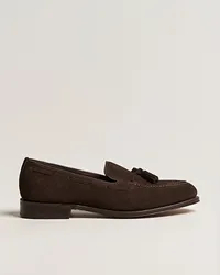 Loake 1880 Russell Tassel Loafer Chocolate Brown Suede Braun