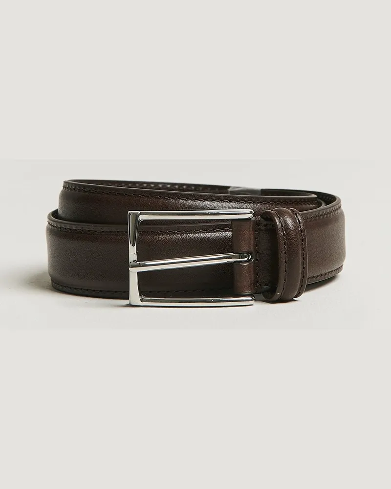 Anderson's Structure Leather Suit Belt 3 cm Dark Brown Braun