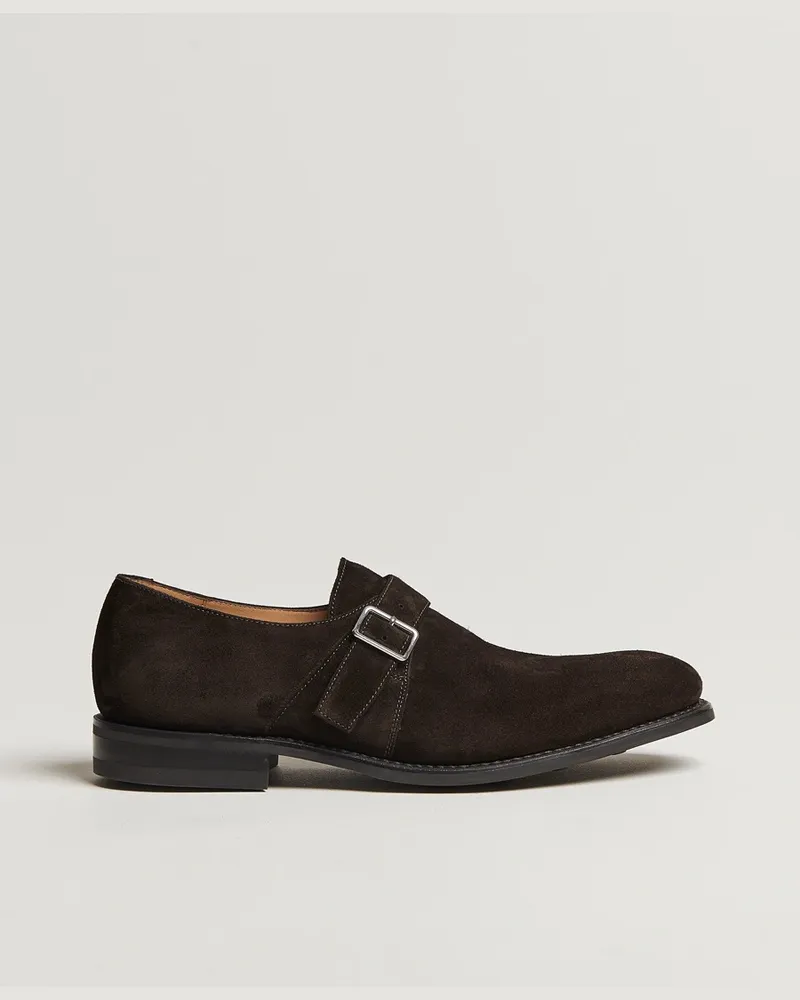 Loake 1880 357 Suede Single Monk Dark Brown Braun