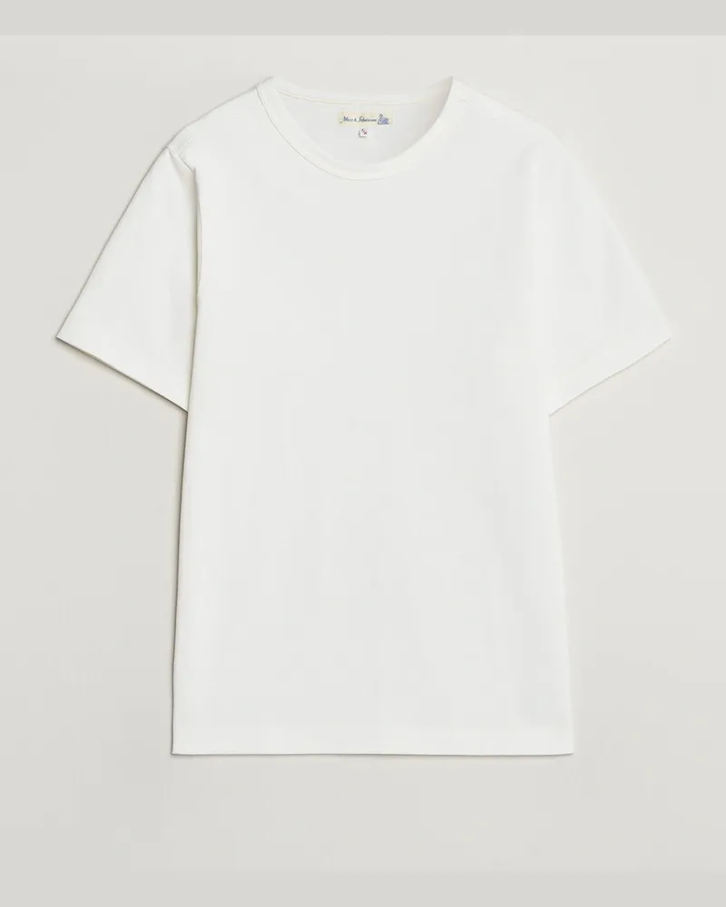 Merz b. Schwanen Relaxed Fit Loopwheeled T-Shirt White Weiß