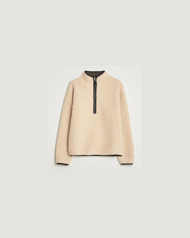 District Vision Heavyweight Half Zip Pile Fleece Quartz Beige