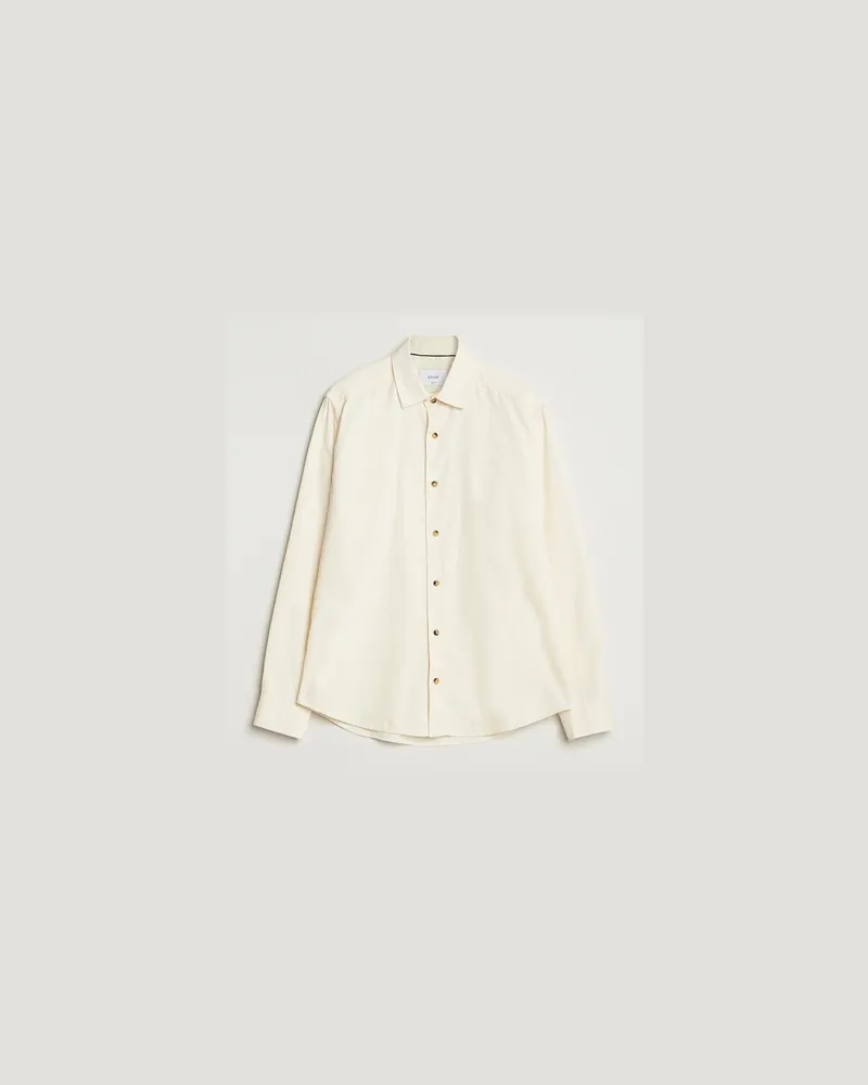 Eton Casual Fit Corduroy Shirt Off White Weiß