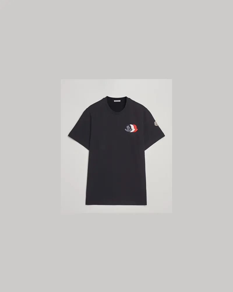 Moncler Patch Logo T-Shirt Navy Blau