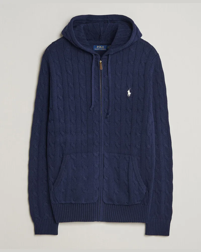 Ralph Lauren Knitted Full Zip Sweater Bright Navy Blau