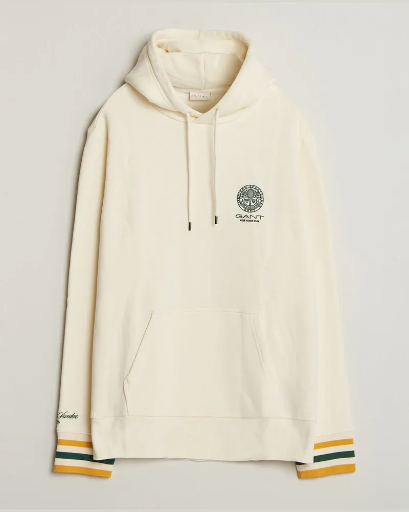Gant Tournament Hoodie Cream Weiß