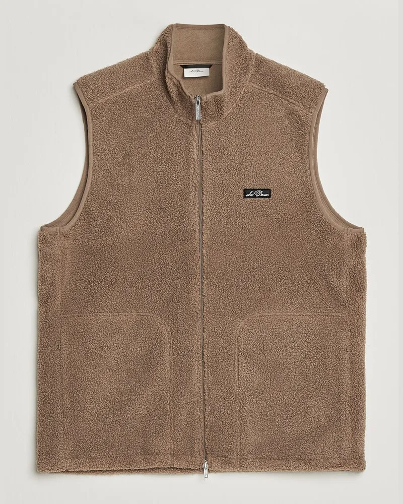 LES DEUX Patch Teddy Vest Caribou Braun