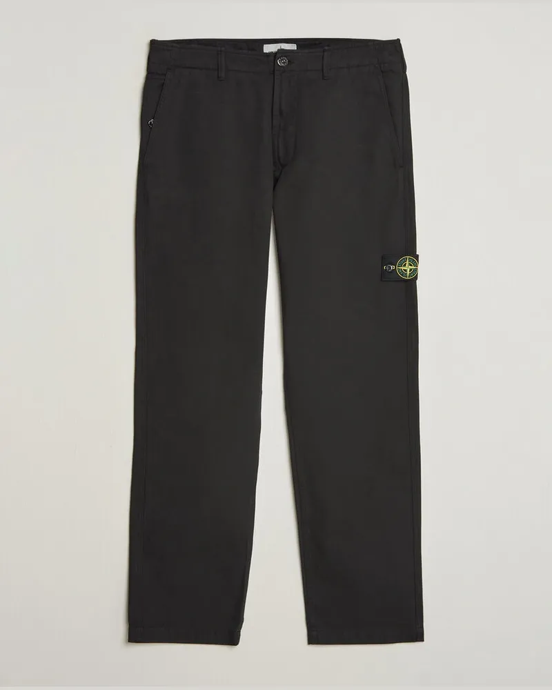 Stone Island Dense Cotton Twill Pants Black Schwarz