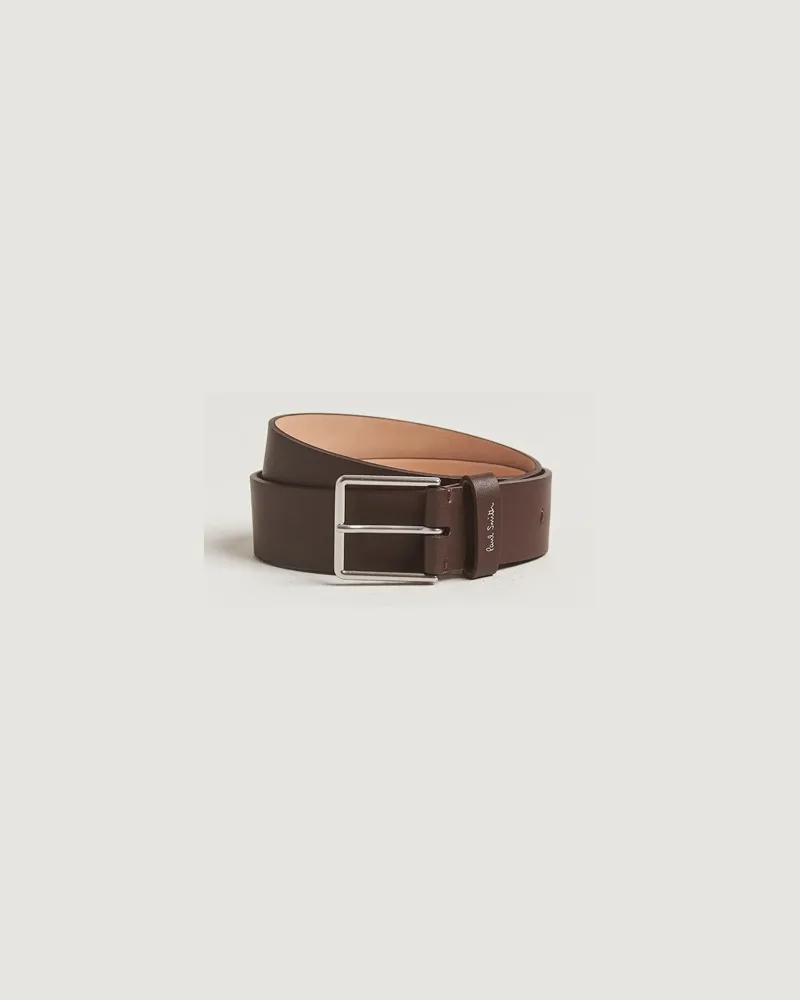 Paul Smith Stitch Leather Belt Dark Brown Braun