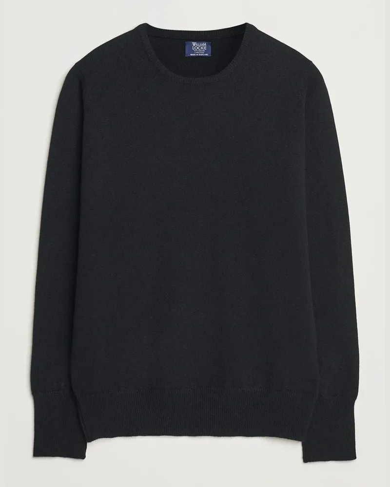 William Lockie Rob Lambswool Crewneck Black Schwarz