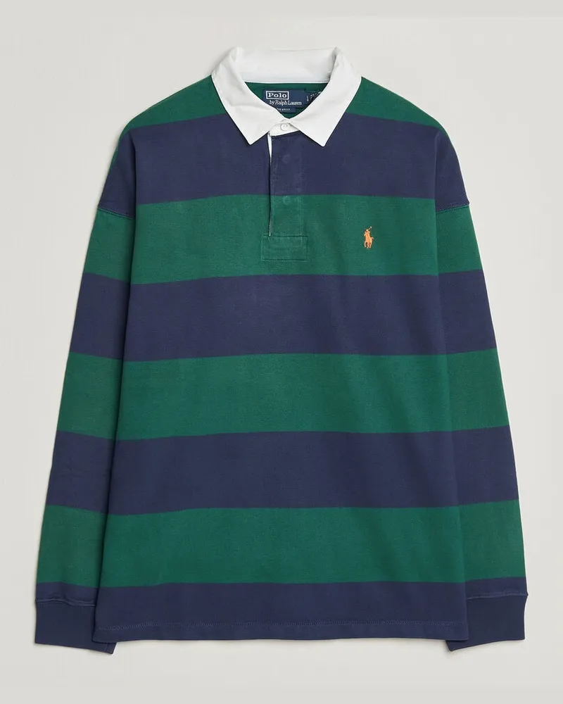 Ralph Lauren Jersey Knitted Rugby Pullover Green/Cobolt Mehrfarbig