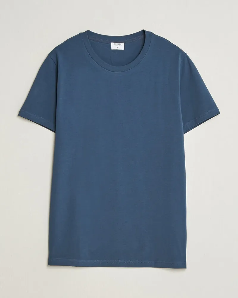 Filippa K Soft Lycra T-Shirt Stone Blue Blau