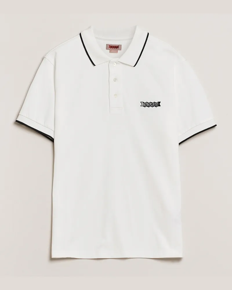 Baracuta Short Sleeve Cotton Jersey Polo Ivory Weiß