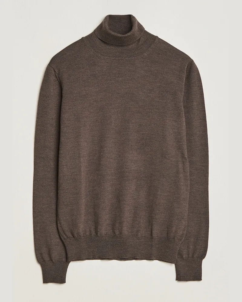 Gran Sasso Merino Fashion Fit Rollneck Brown Braun