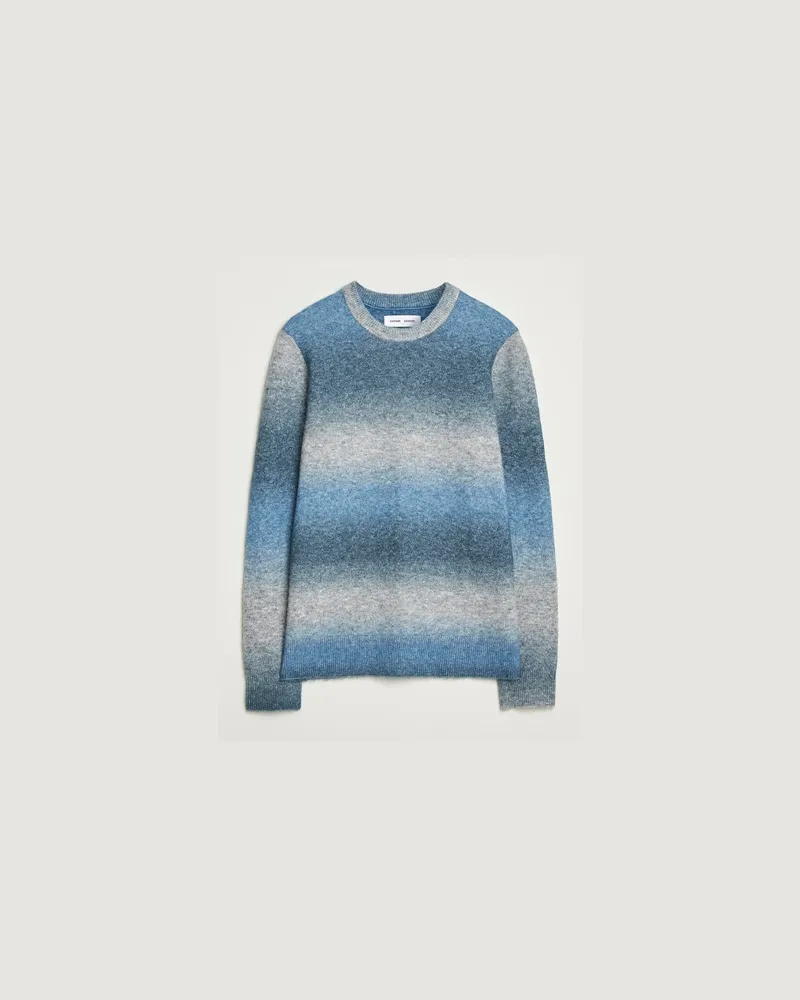 Samsøe & Samsøe Aiden Wool/Alpaca Striped Crew Neck Stellar Multi Grau