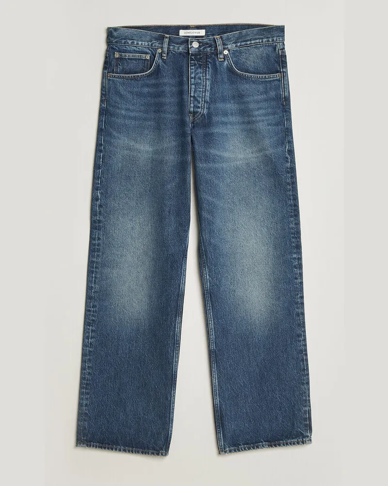 Sunflower Loose Jeans Dark Blue Worn Blau