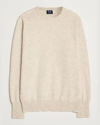 William Lockie Rob LambsWoll Crewneck Leinen Beige