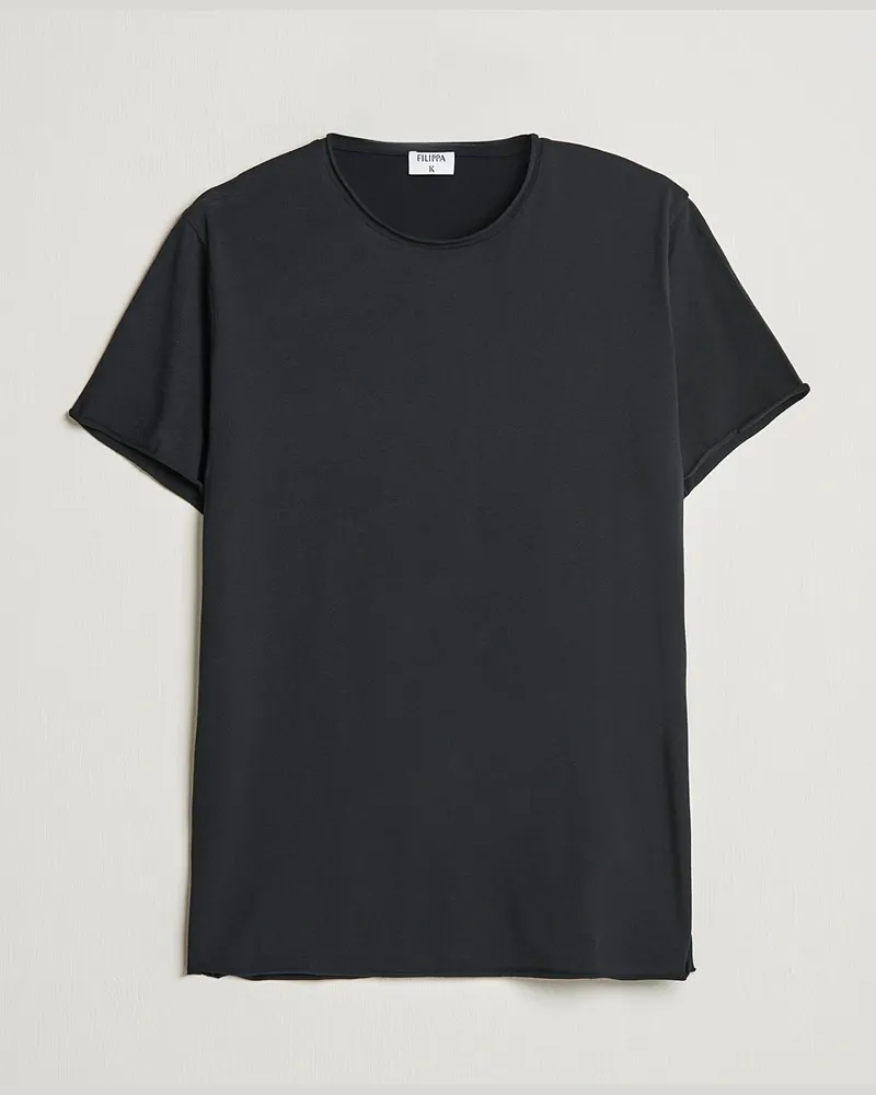 Filippa K Roll Neck Crew Neck Tee Black Schwarz