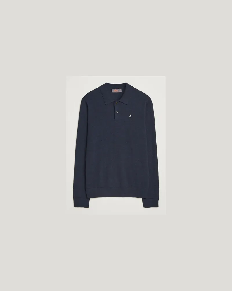 Morris Merino Polo Knit Navy Blau