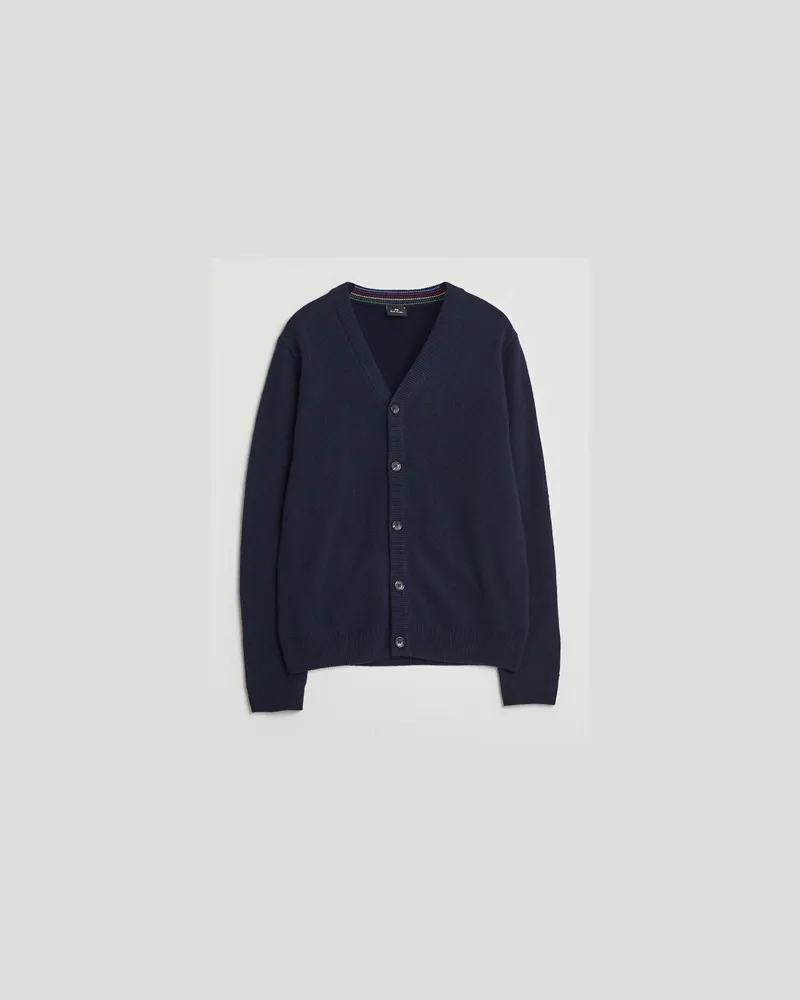 Paul Smith Merino Knitted Cardigan Blue Blau