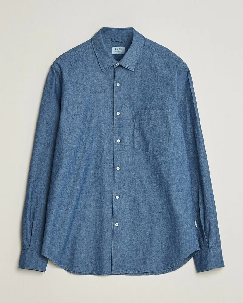 ASPESI Chambray Shirt Blue Denim Blau