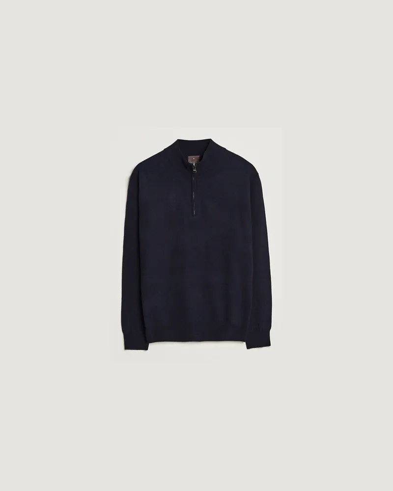 Oscar Jacobson Patton Wool Half-Zip Navy Blau
