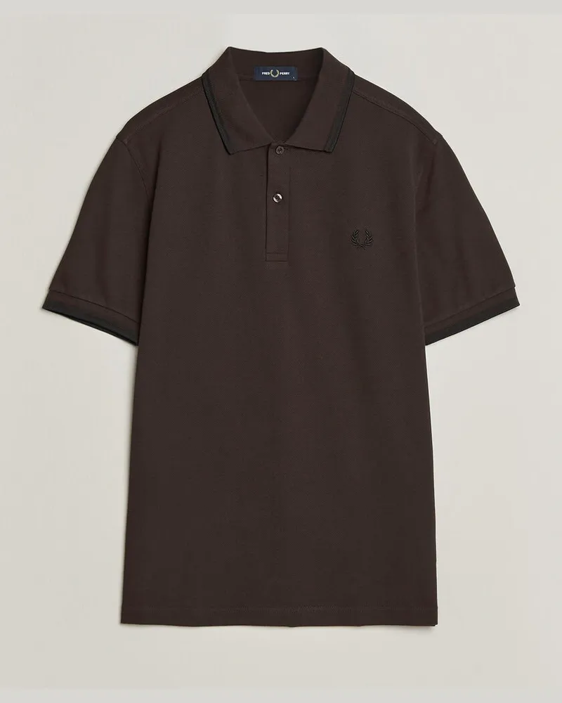 Fred Perry Twin Tipped Polo Shirt Rich Brown Braun