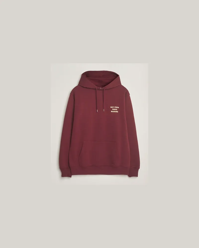 Drôle de Monsieur Slogan Hoodie Wine Rot
