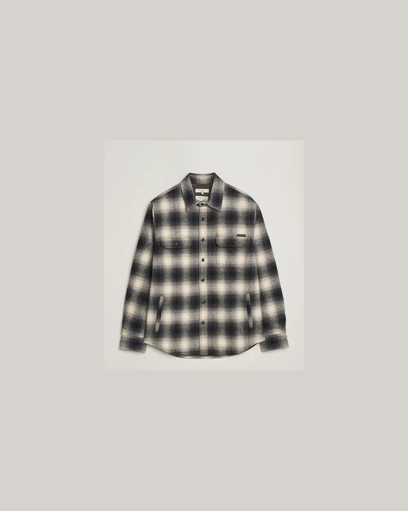 Nudie Jeans Nudie Jeans Glenn Padded Checked Overshirt Black Schwarz