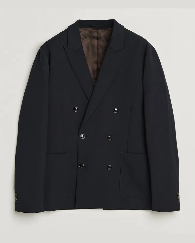 NN 07 Jordin Wool Double Breasted Blazer Deep Navy Blau