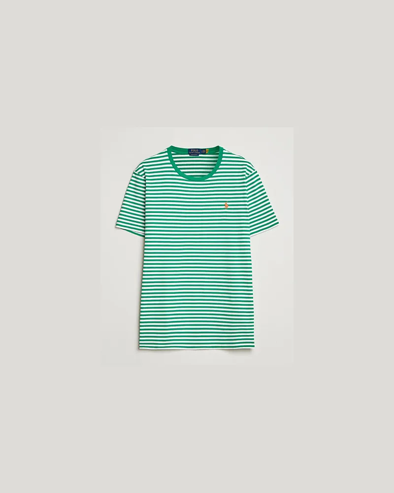 Ralph Lauren Crew Neck Striped T-Shirt Billiard/White Grün
