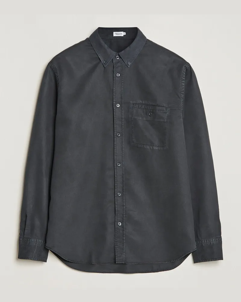 Filippa K Zachary Tencel Shirt Almost Black Schwarz