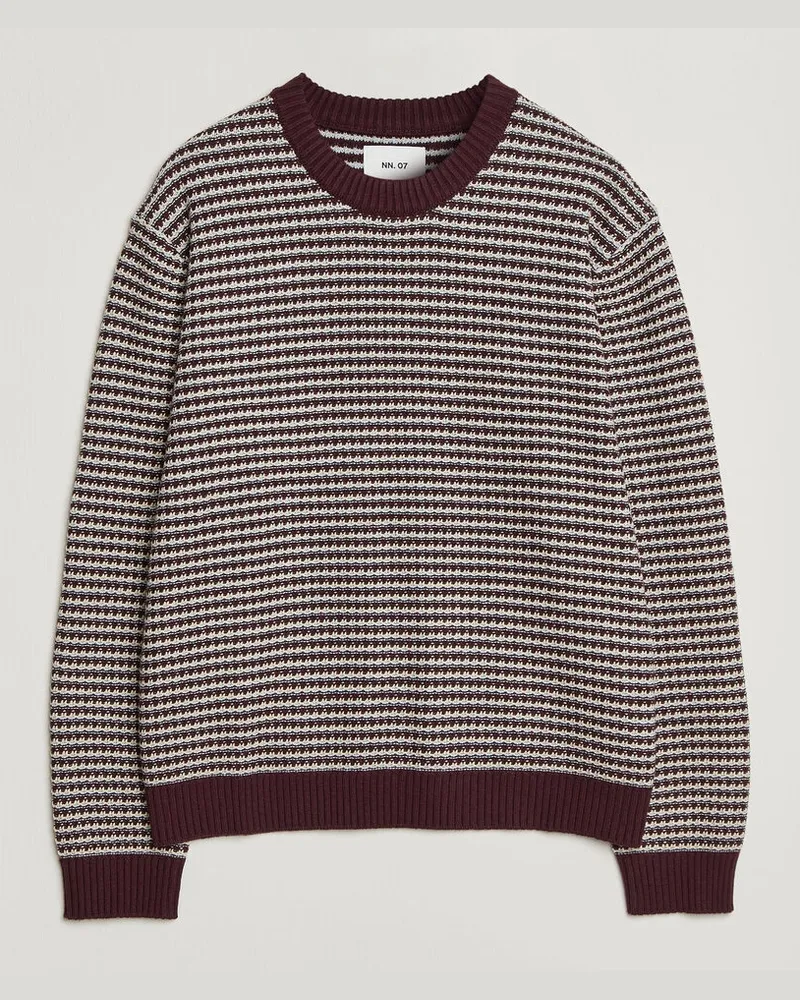 NN 07 Russell Cotton/Wool Structured Sweater Winetasting Rot
