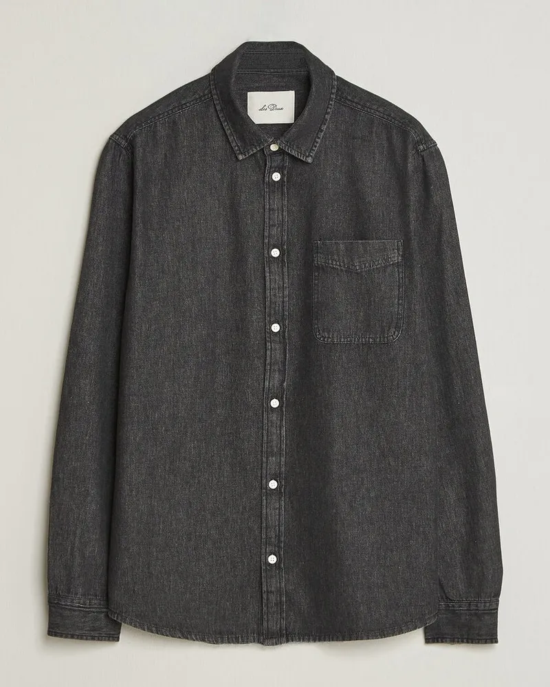 LES DEUX Denim Shirt Black Wash Schwarz