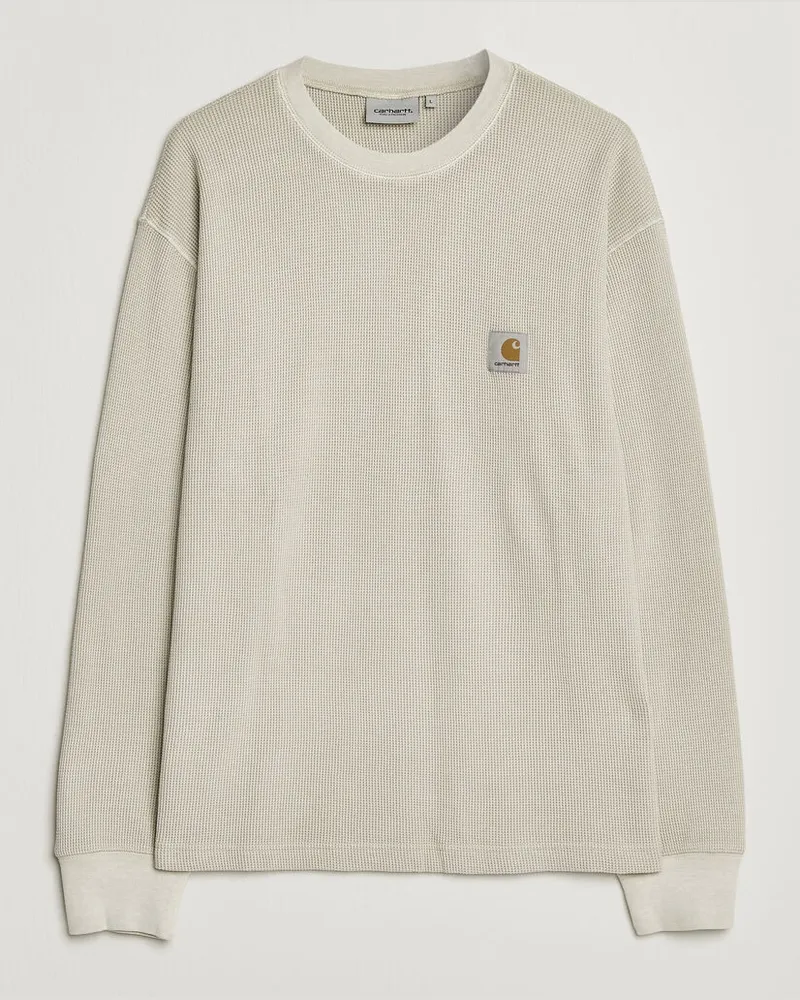 Carhartt WIP Long Sleeve Waffle T-Shirt Fleur De Sel Weiß